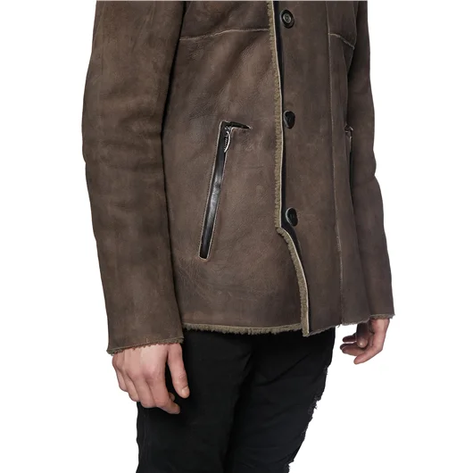 DANIELE BASTA CAPPOTTO IN SHERALING E PELLE Negozi Online
