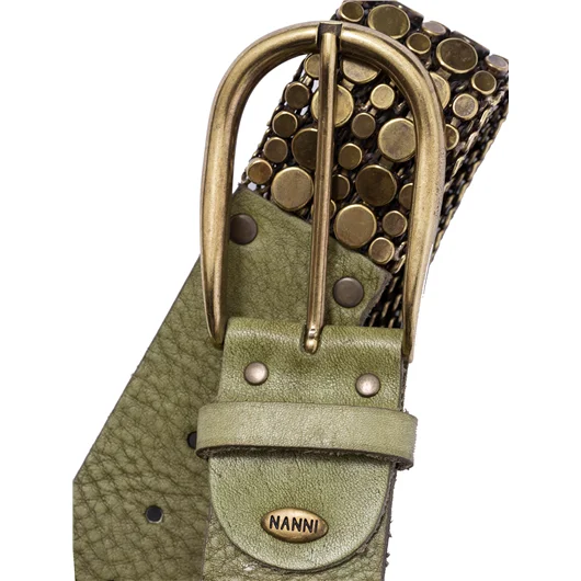 NANNI CINTURA IN PELLE E METALLO 4,00 CM Sconto