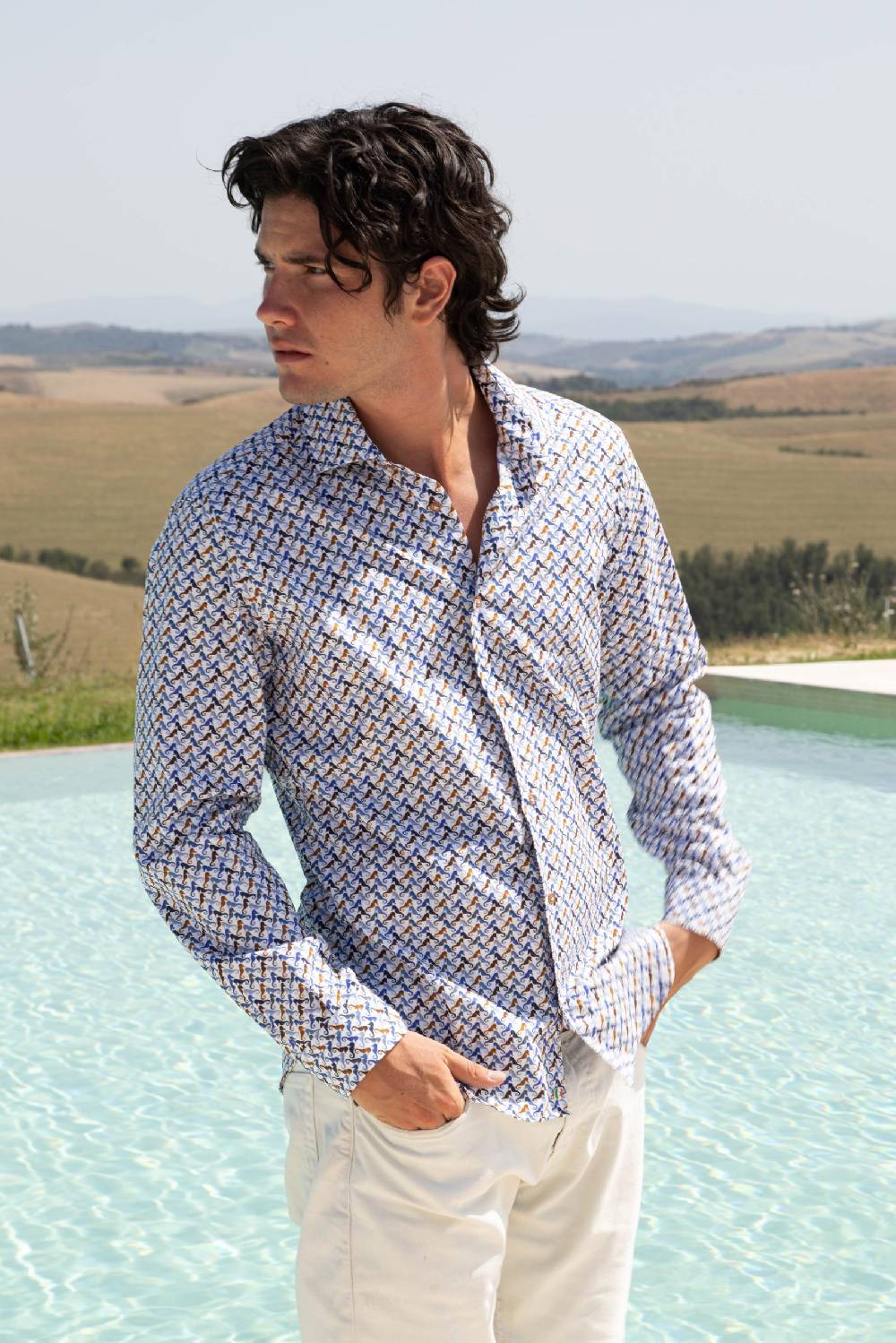 Poggianti Camicia uomo spring summer 24 FIRENZE-60F-113 Fino Al -60%