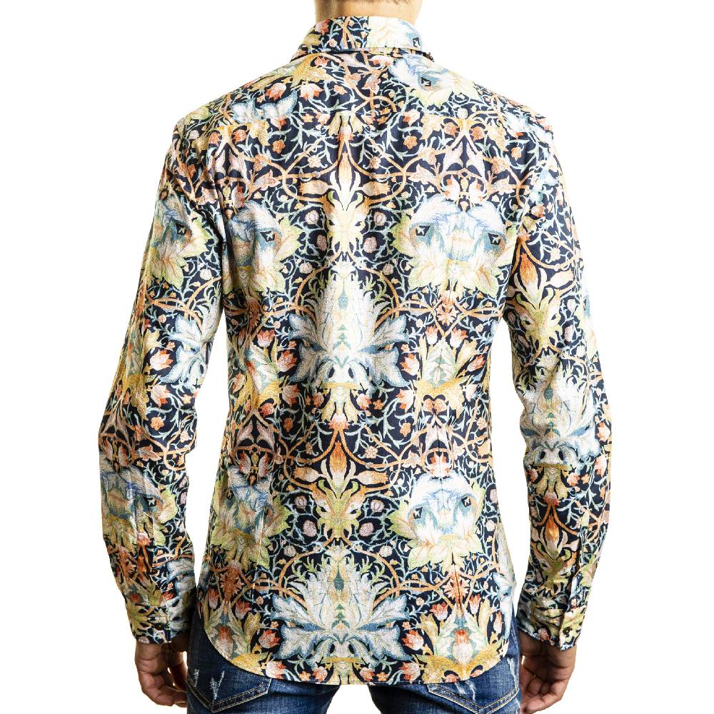 Poggianti Camicia fantasia collo francese Hotsell