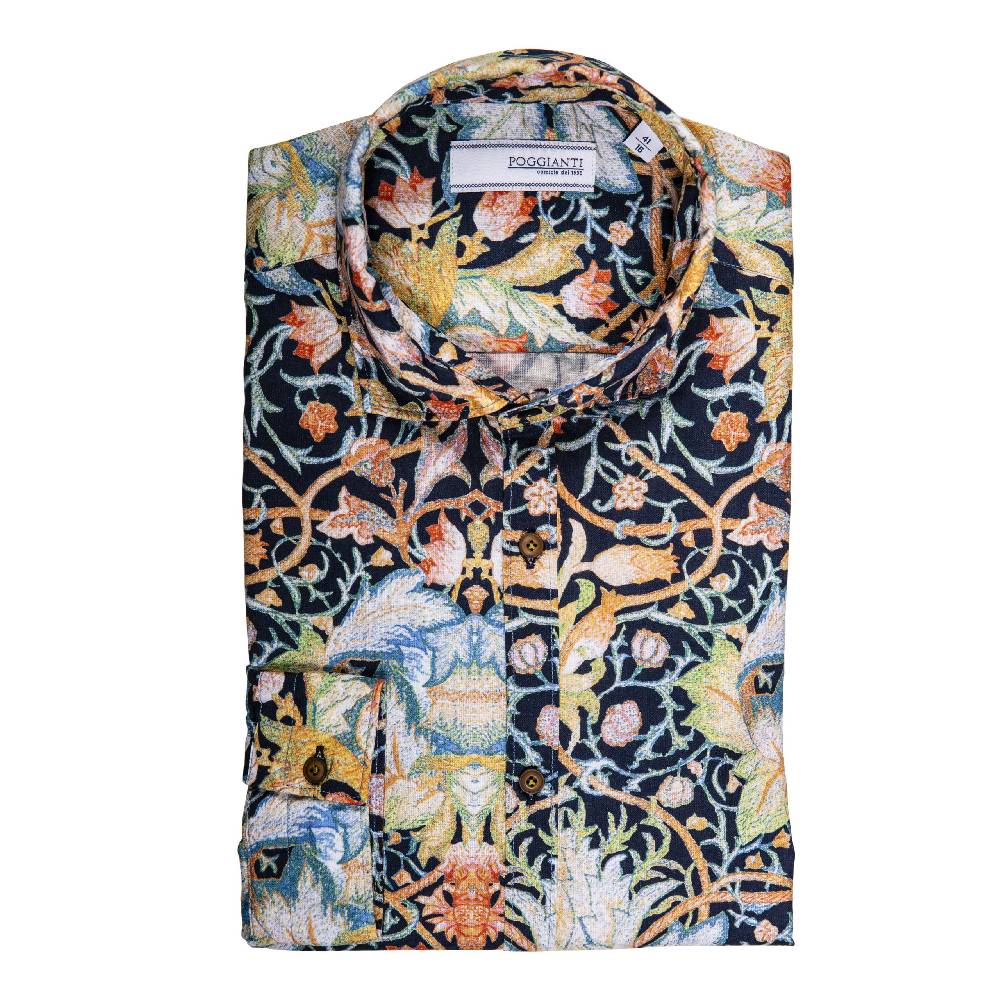 Poggianti Camicia fantasia collo francese Hotsell