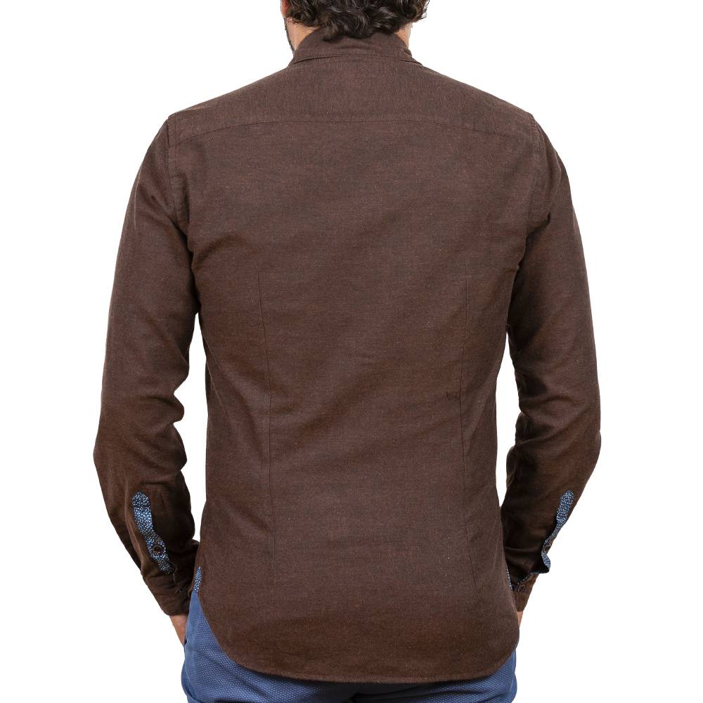 Poggianti Camicia in flanella con contrasti fantasia 2025