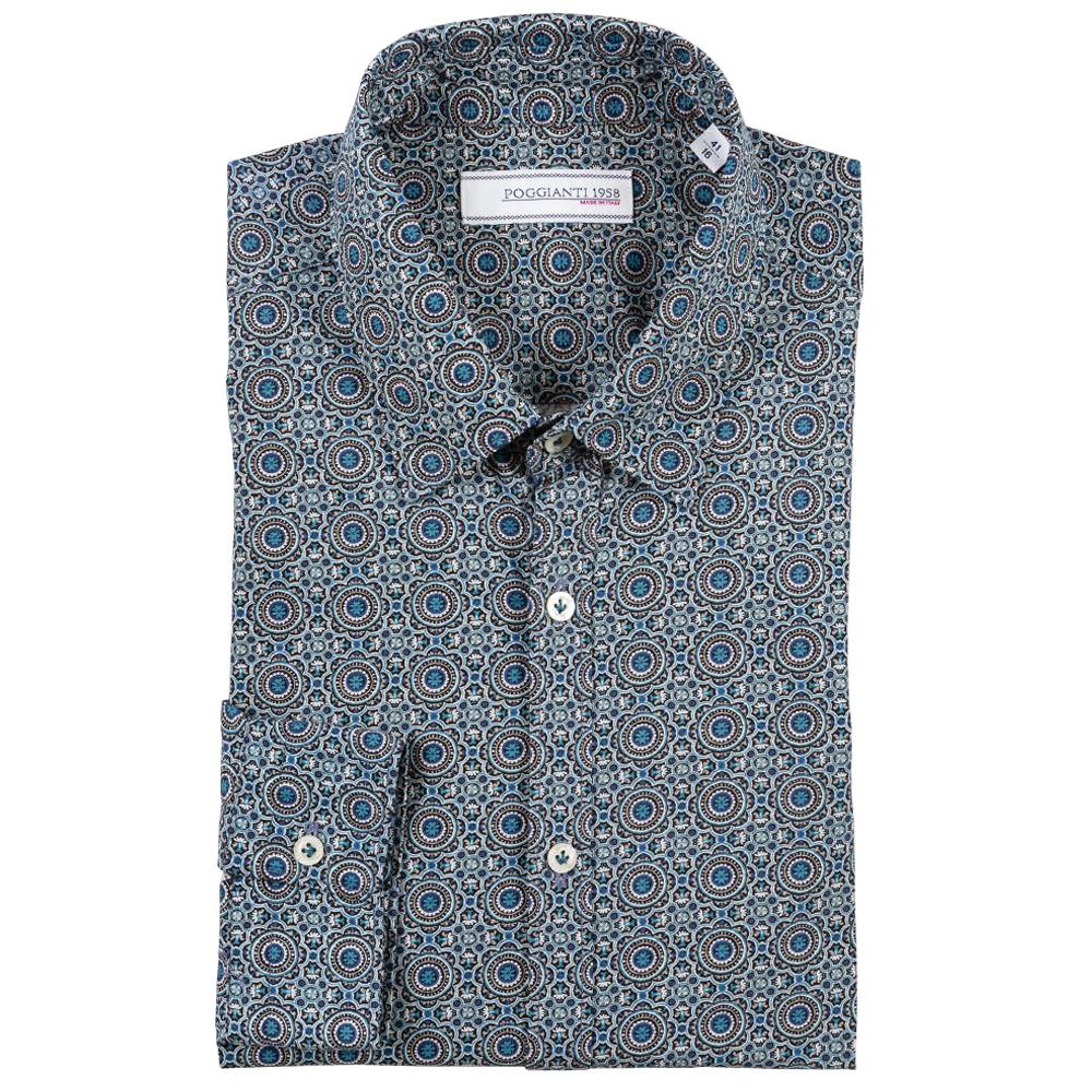 Poggianti Camicia fantasia collo piccolo Italy