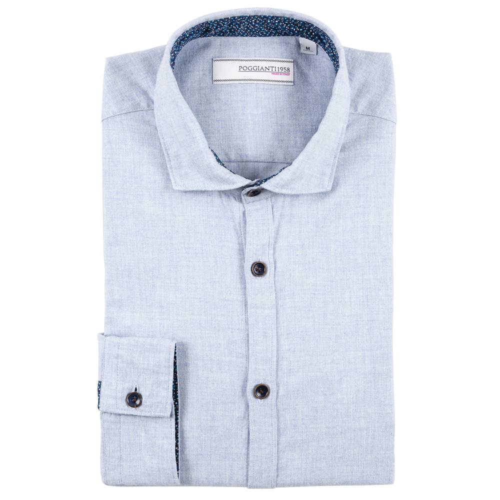 Poggianti Camicia in flanella con contrasti fantasia Italia