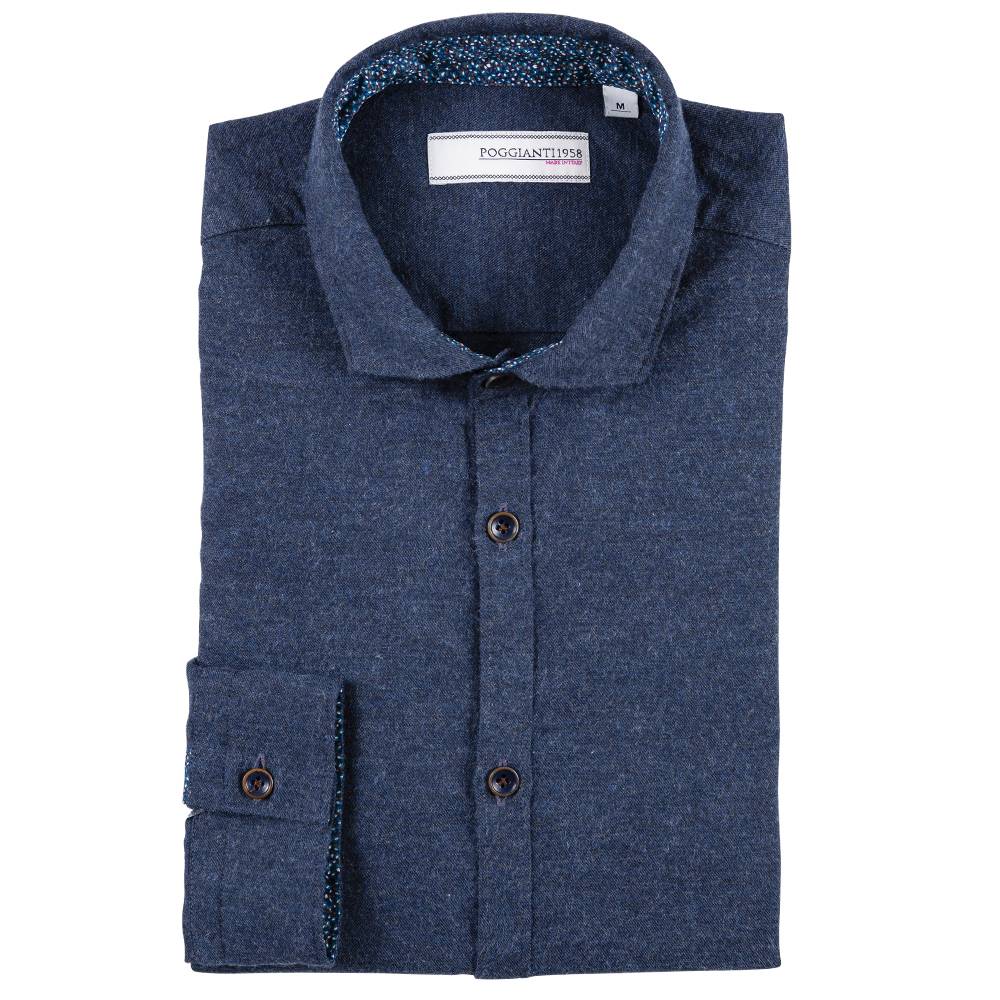 Poggianti Camicia in flanella con contrasti fantasia 2025