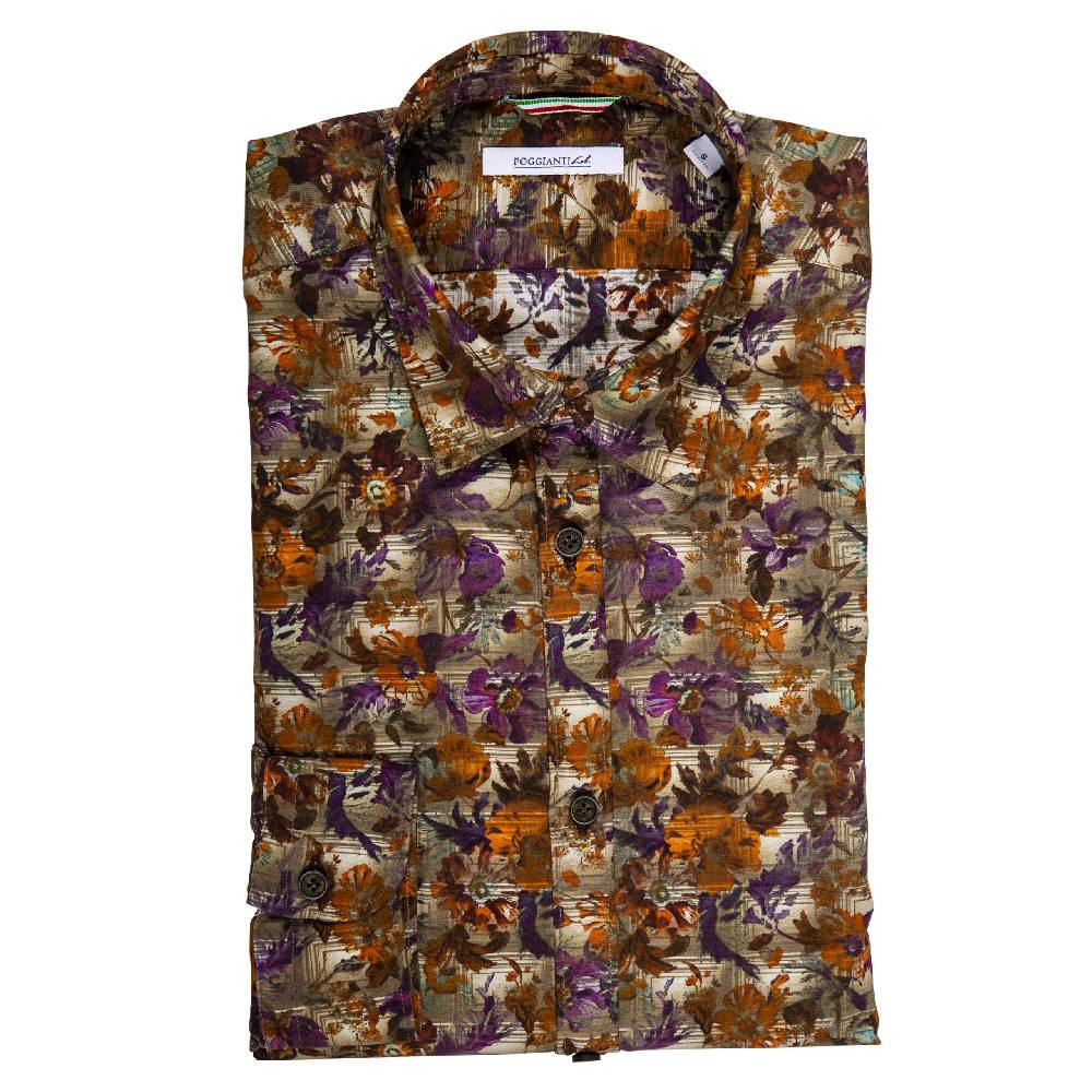 Poggianti Camicia Fantasia Quadri Negozi Online