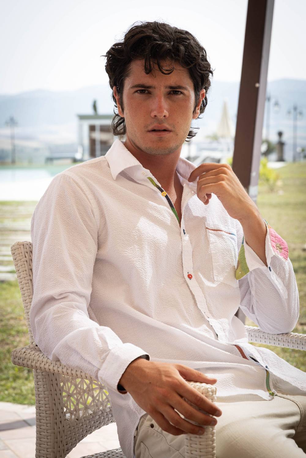 Poggianti Camicia uomo spring summer 24 VIAREGGIO-61F-106 Vendita Calda