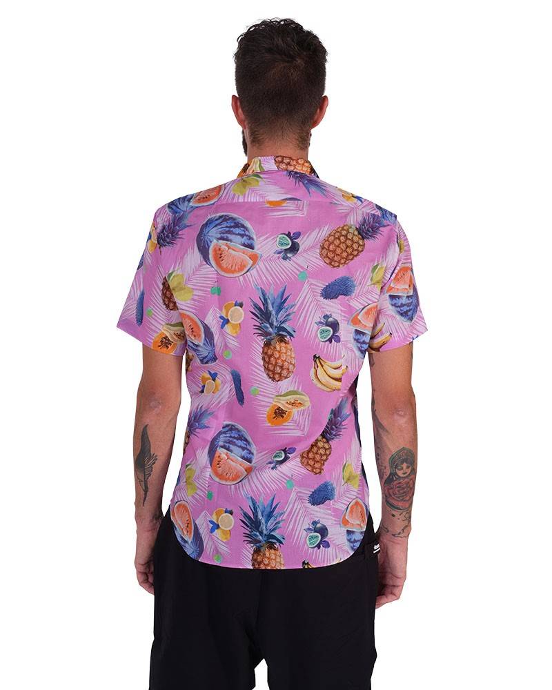 Poggianti Camicia Fantasia Collo Morbido Rosa Italia