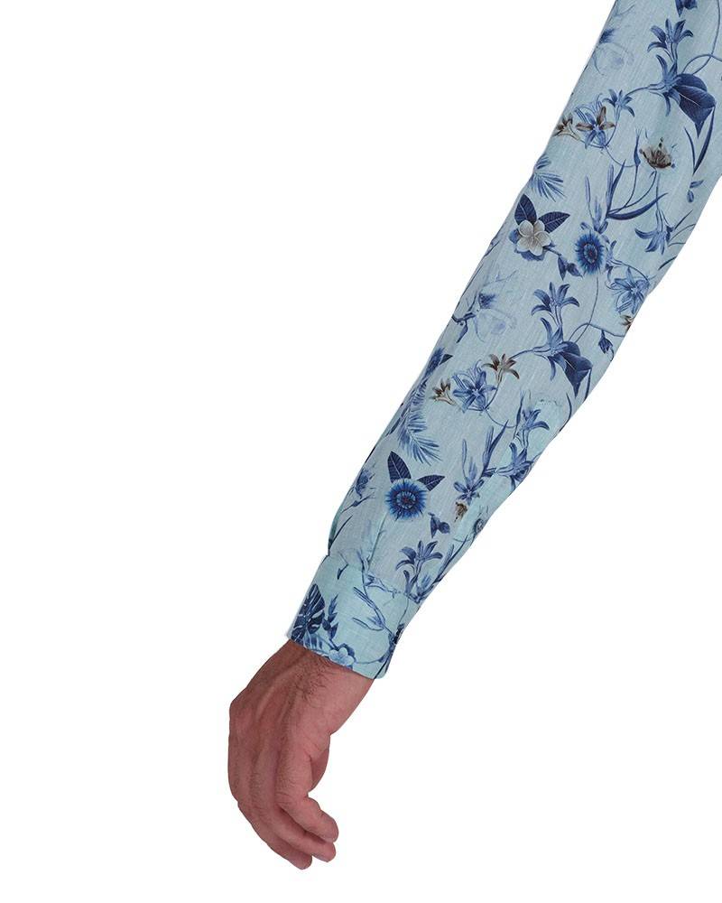 Poggianti Camicia Fantasia Collo Morbido Verde Promozione