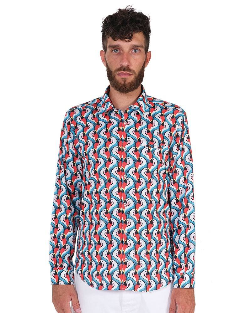 Poggianti Camicia Fantasia Collo Morbido Multicolore Acquista Ora