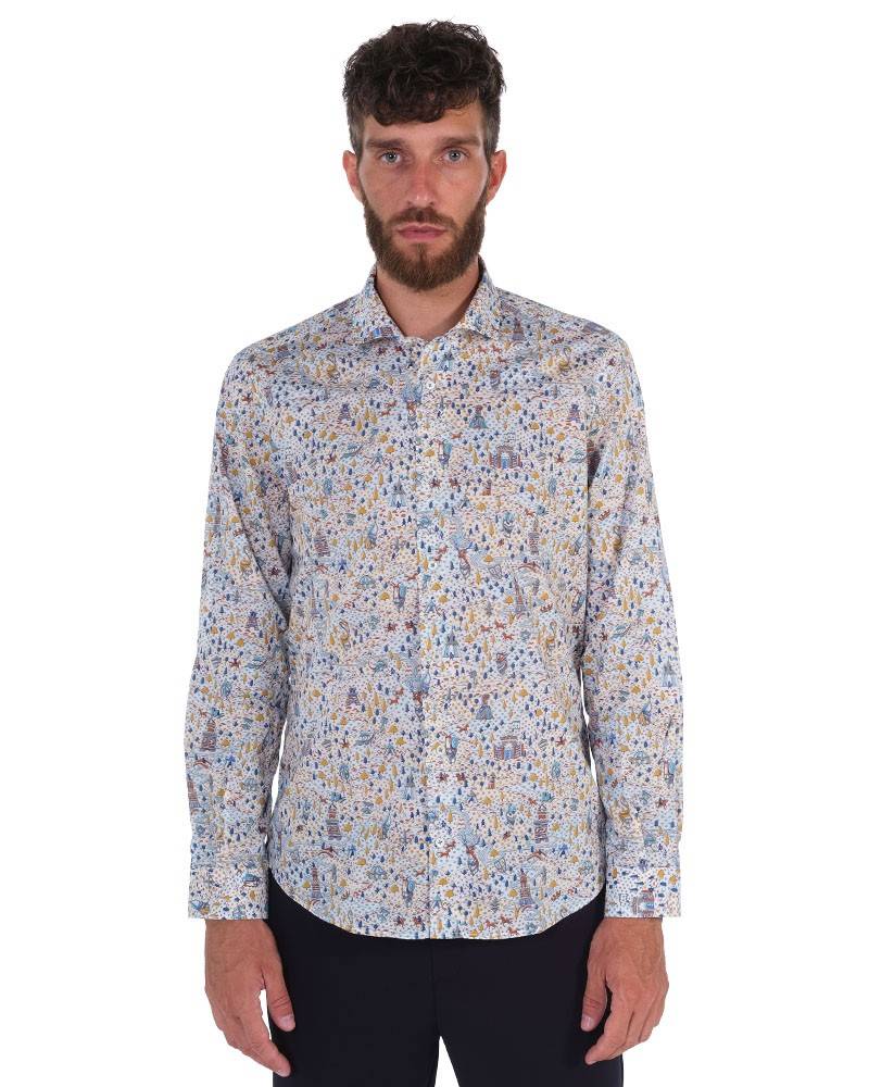 Poggianti Camicia Fantasia Collo Morbido Multicolore Consegna Veloce