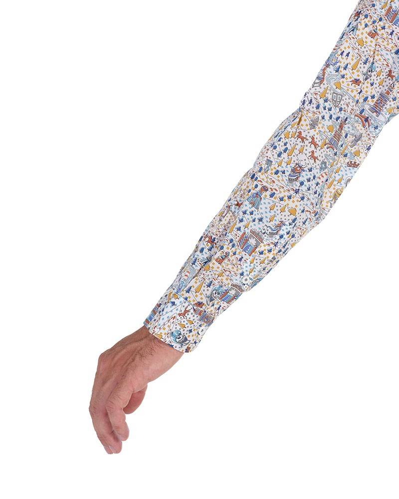 Poggianti Camicia Fantasia Collo Morbido Multicolore Consegna Veloce