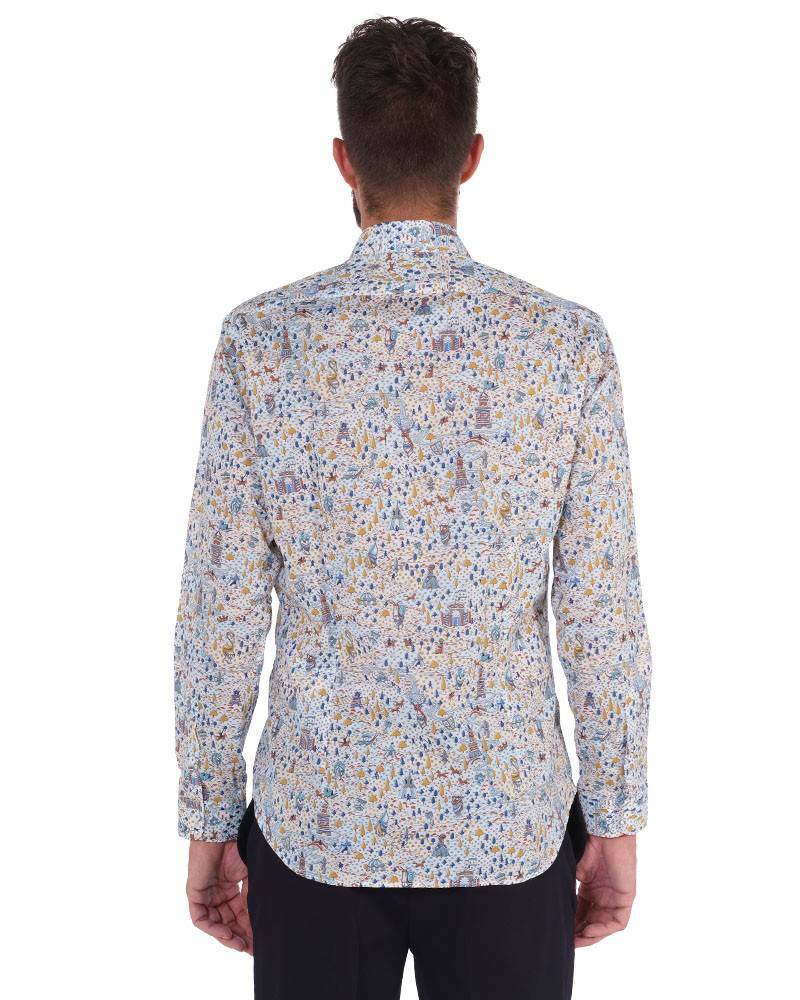 Poggianti Camicia Fantasia Collo Morbido Multicolore Consegna Veloce