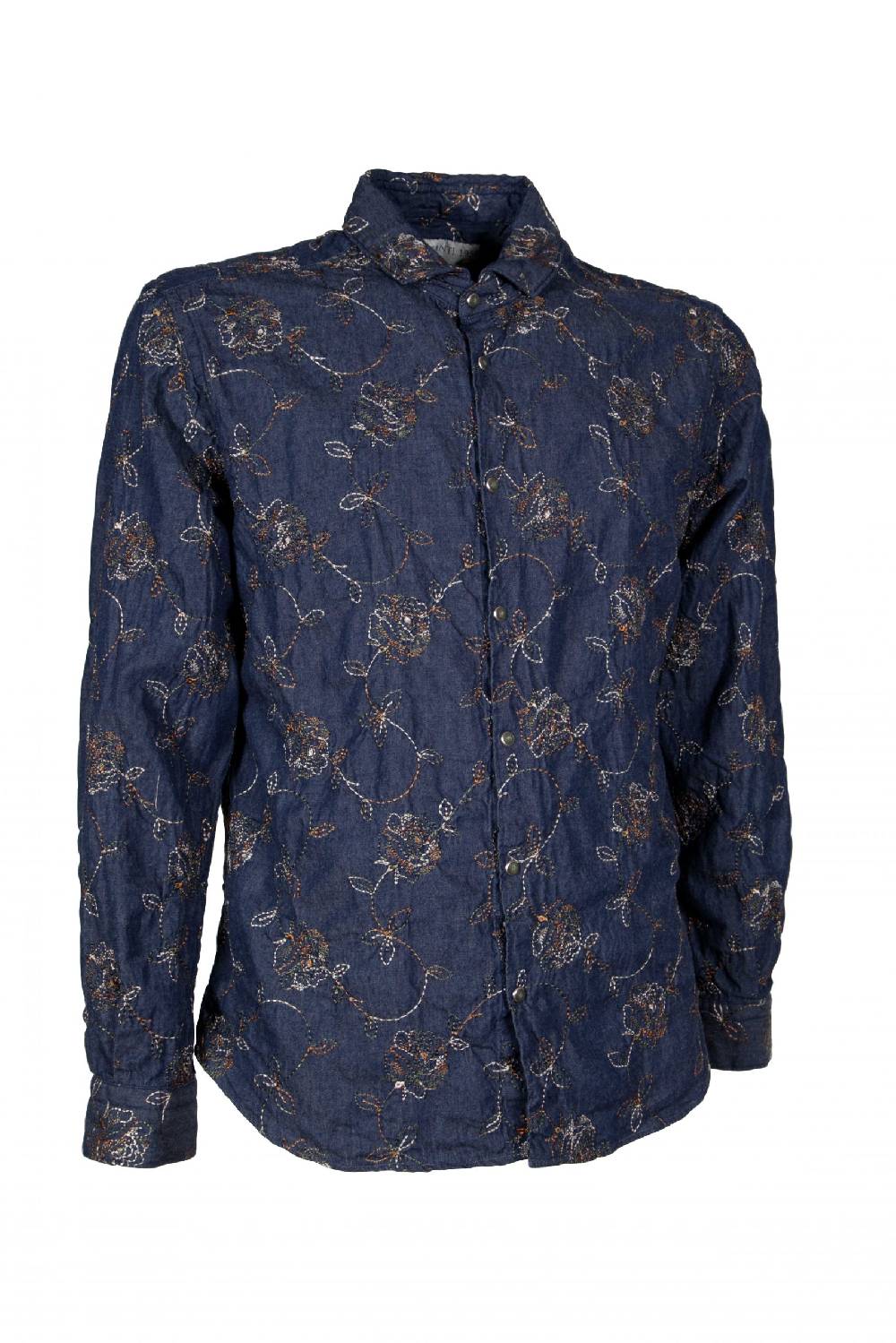 Poggianti Camicia uomo in Denim con Ricami FIRENZE-62-250 Presa