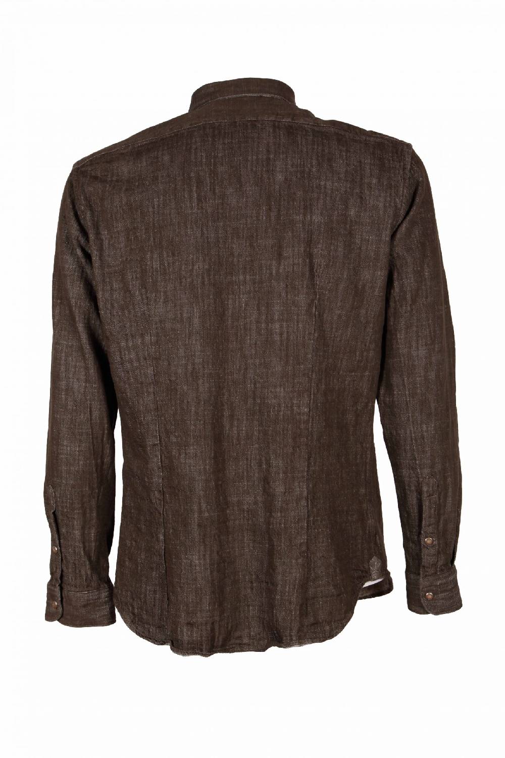 Poggianti Camicia uomo in denim verde militare CHIUSI-66F-233-02 Offerta