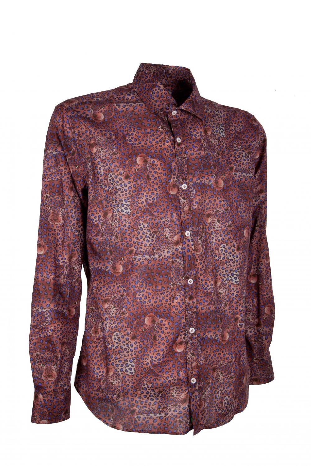 Poggianti Camicia uomo in cotone Liberty con stampa animali PISA-60F-155-01 Outlet