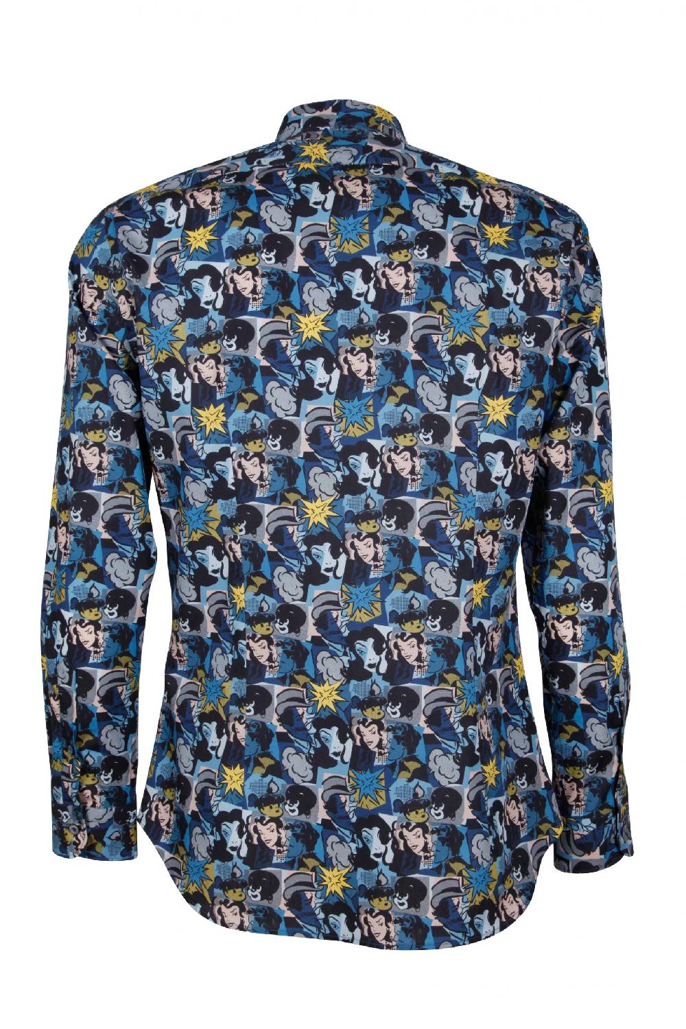 Poggianti Camicia uomo in cotone con stampa fumetti PISA-66F-179-01 In Vendita