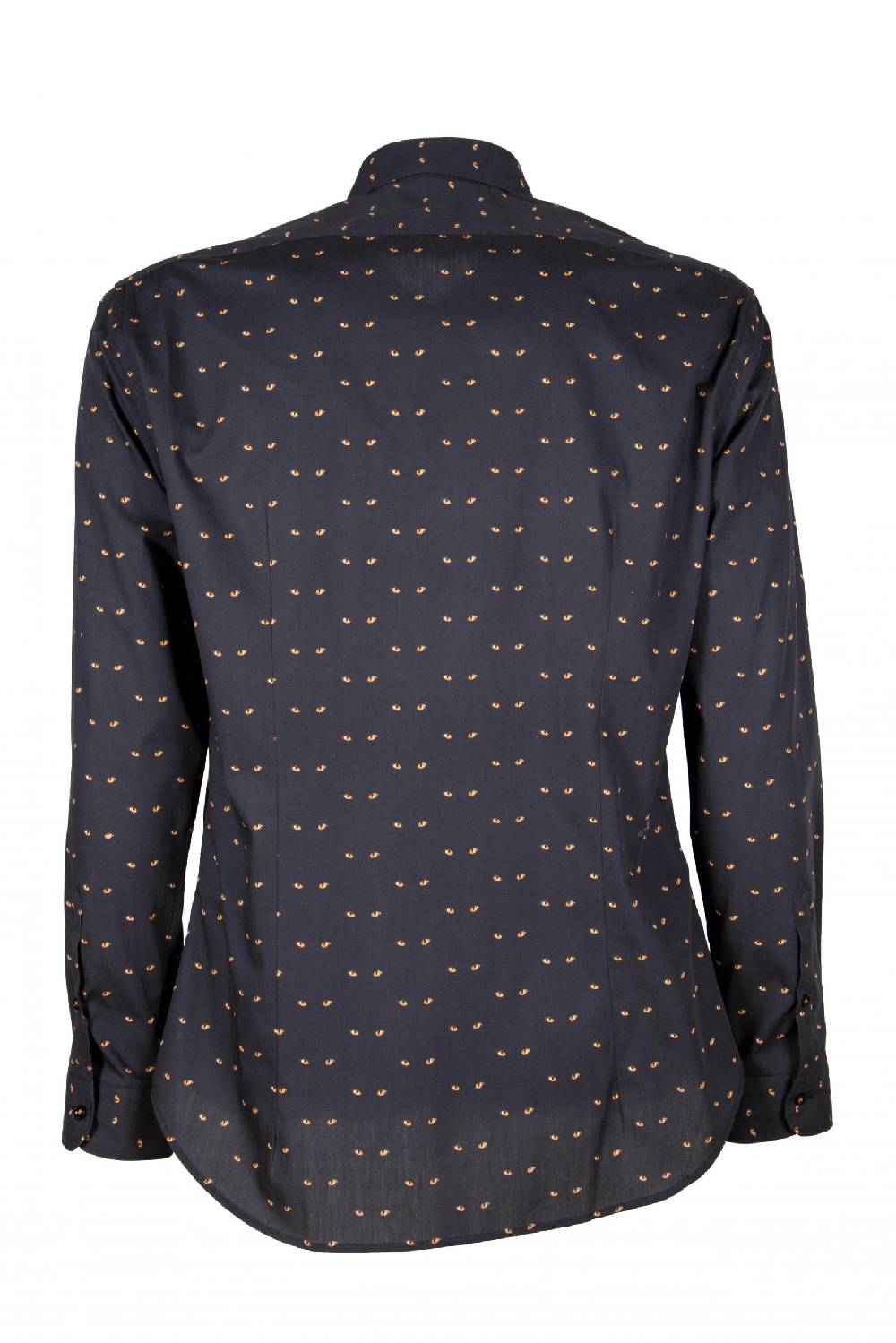 Poggianti Camicia uomo Blu in cotone stampata con occhi di gatto PISA-UBBF-177-01 Saldi