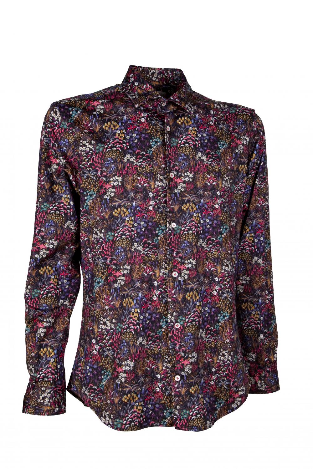 Poggianti Camicia uomo in tessuto tecnico con stampa piccola floreale . ACTIVE. 73-190-01 Vendita Calda