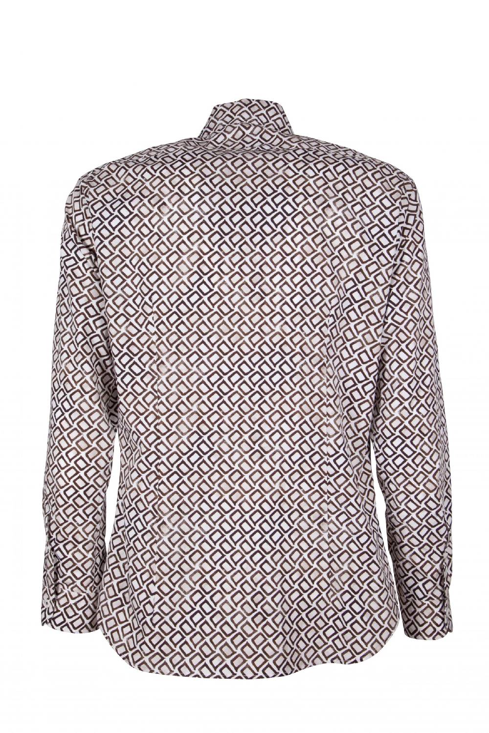 Poggianti Camicia uomo cotone con stampa geometrica PISA-31F-140-01 Vendita Economica