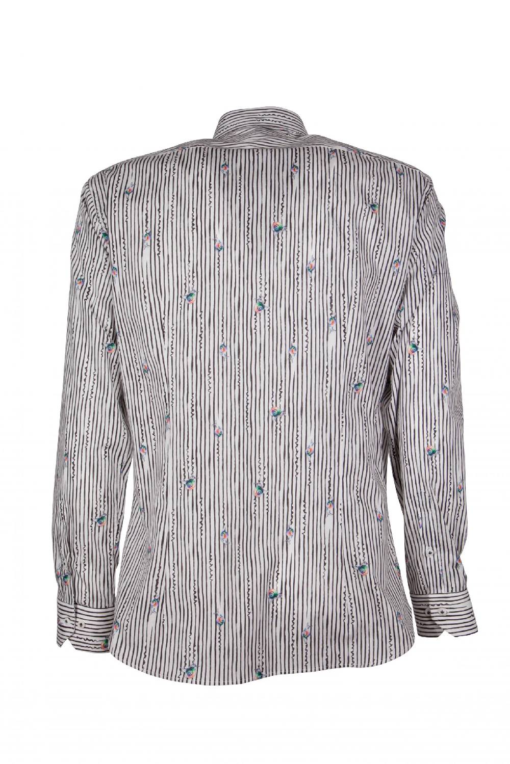 Poggianti Camicia uomo stretch con stampa righe e animali GIOVI-61-134-02 I Più Venduti