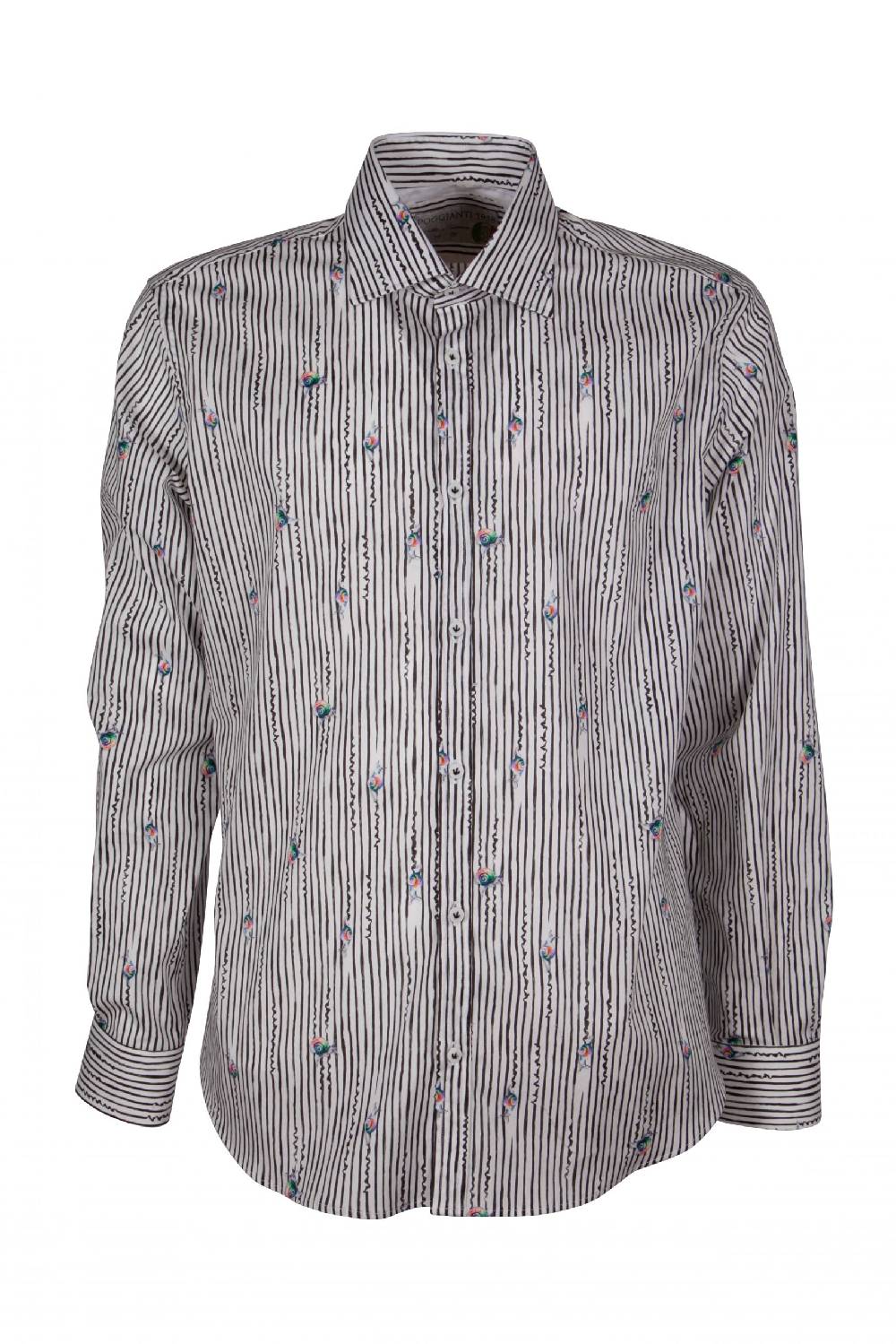 Poggianti Camicia uomo stretch con stampa righe e animali GIOVI-61-134-02 I Più Venduti