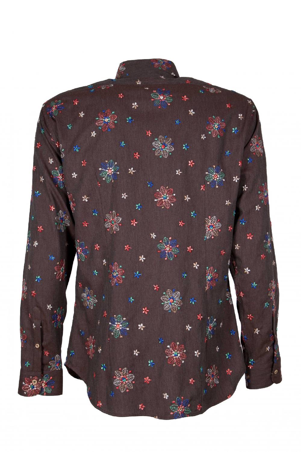 Poggianti Camicia uomo in flanella con ricami FIRENZE-66F-243 In Saldo
