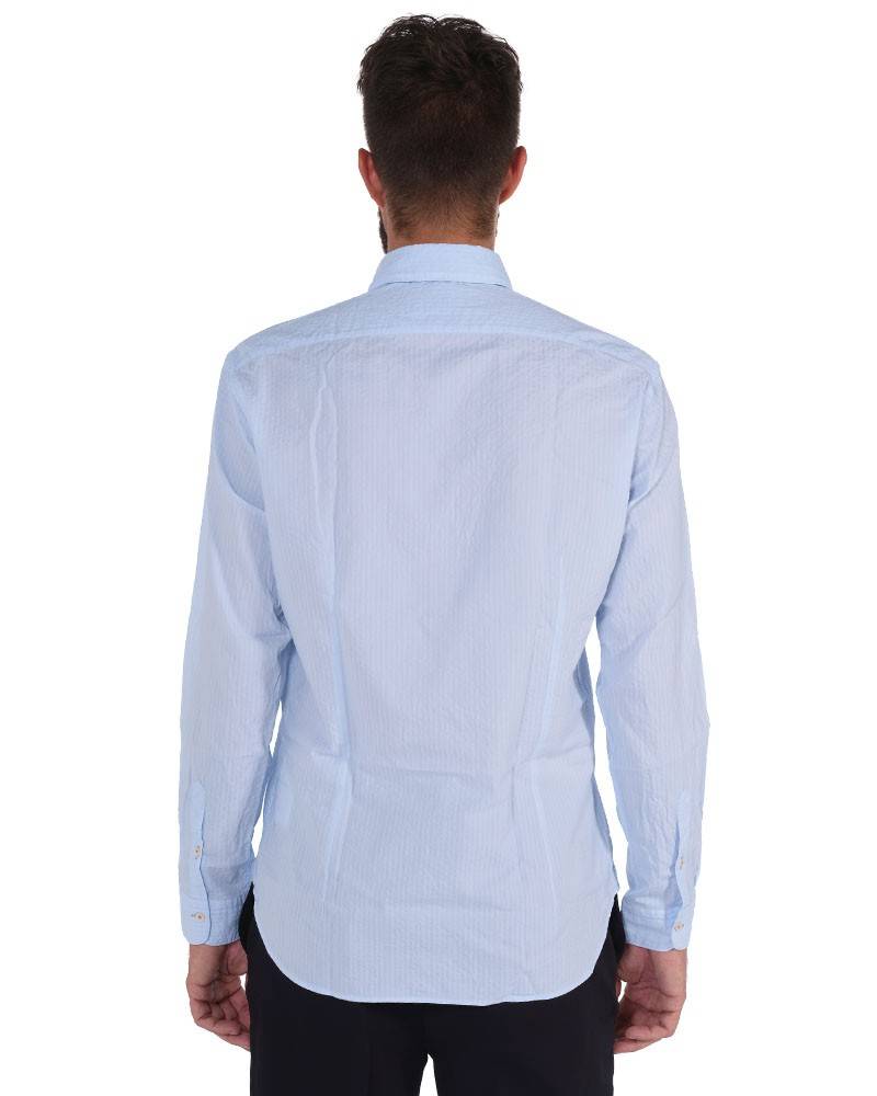 Poggianti Camicia tinta unita celeste collo morbido 2025