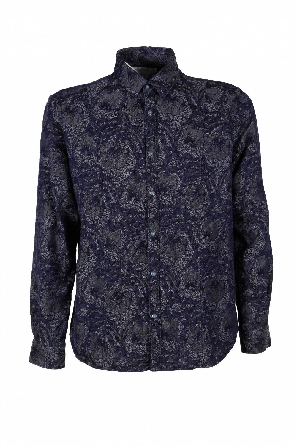 Poggianti Camicia uomo in Denim Jacquard LEGOLI-66-235-01 In Linea