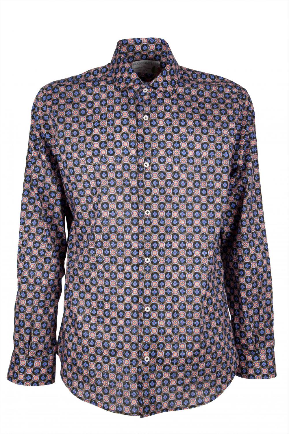 Poggianti Camicia uomo in cotone con stampa piccola FIRENZE-62M-138-02 Vendita