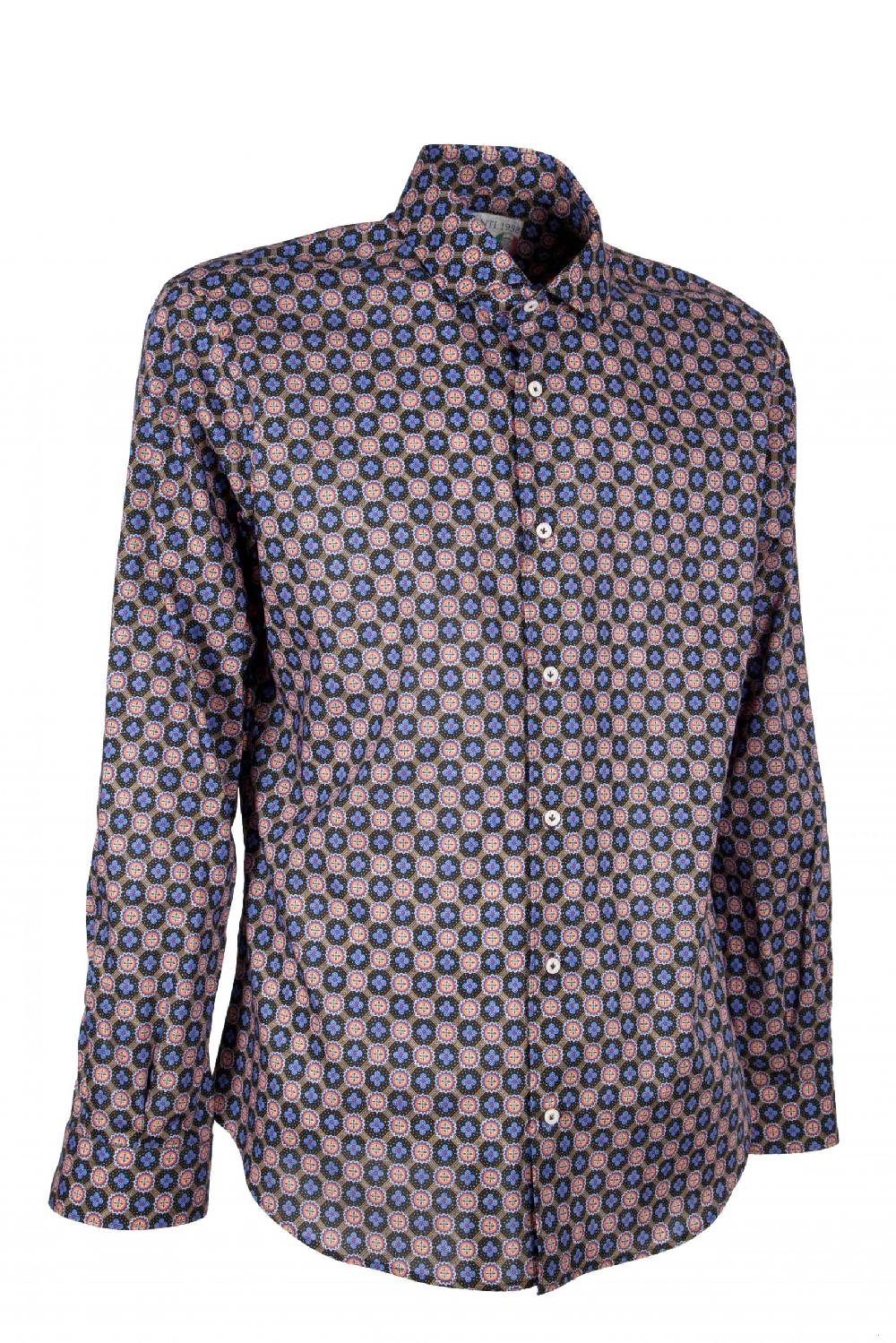 Poggianti Camicia uomo in cotone con stampa piccola FIRENZE-62M-138-02 Vendita