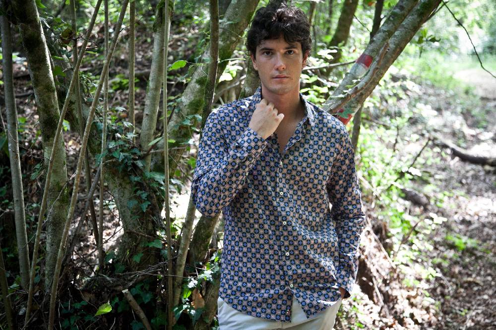 Poggianti Camicia uomo in cotone con stampa piccola FIRENZE-62M-138-02 Vendita