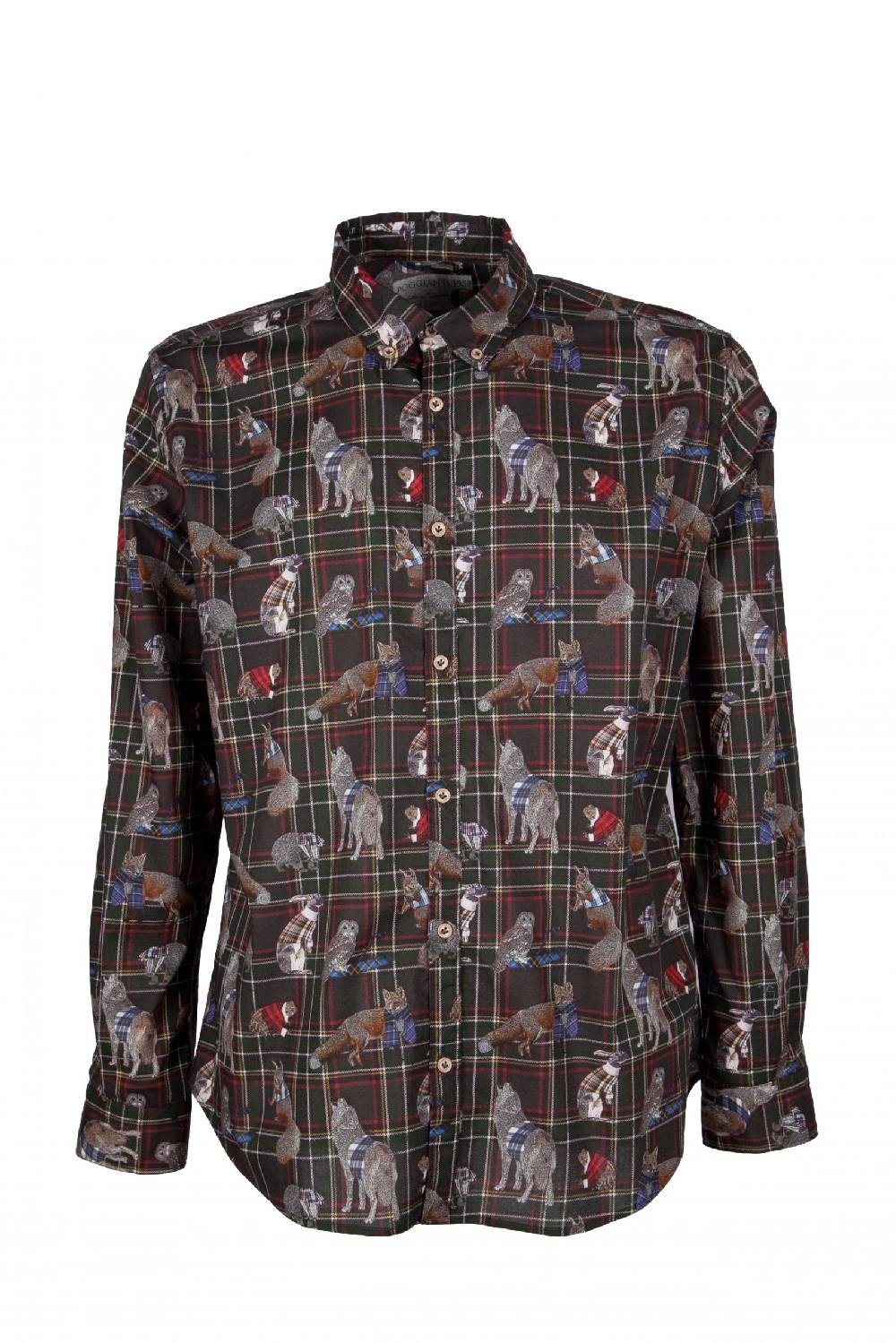 Poggianti Camicia uomo stretch con stampa animali PISA-64-175-03 Spedizione Gratuita