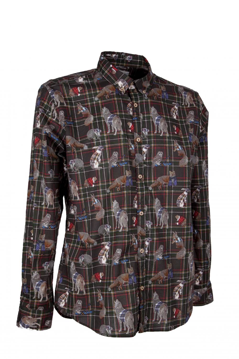 Poggianti Camicia uomo stretch con stampa animali PISA-64-175-03 Spedizione Gratuita