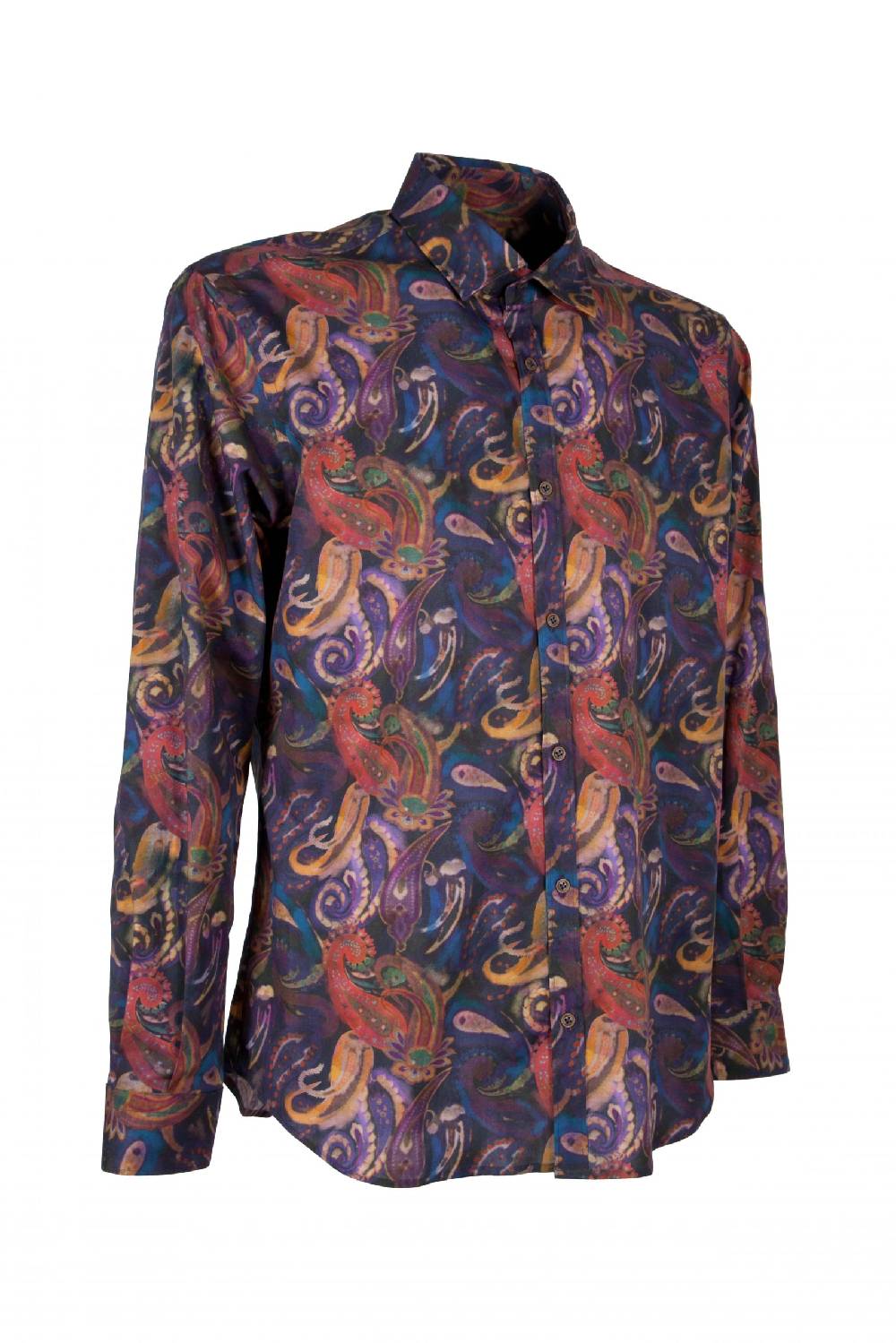 Poggianti Camicia uomo stretch con stampa Paisley PISA-73-163-01 Qualità Garantita