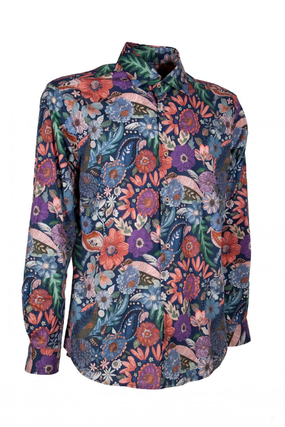 Poggianti Camicia uomo stretch con stampa Floreale FIRENZE-61F-162-01 Negozi Online