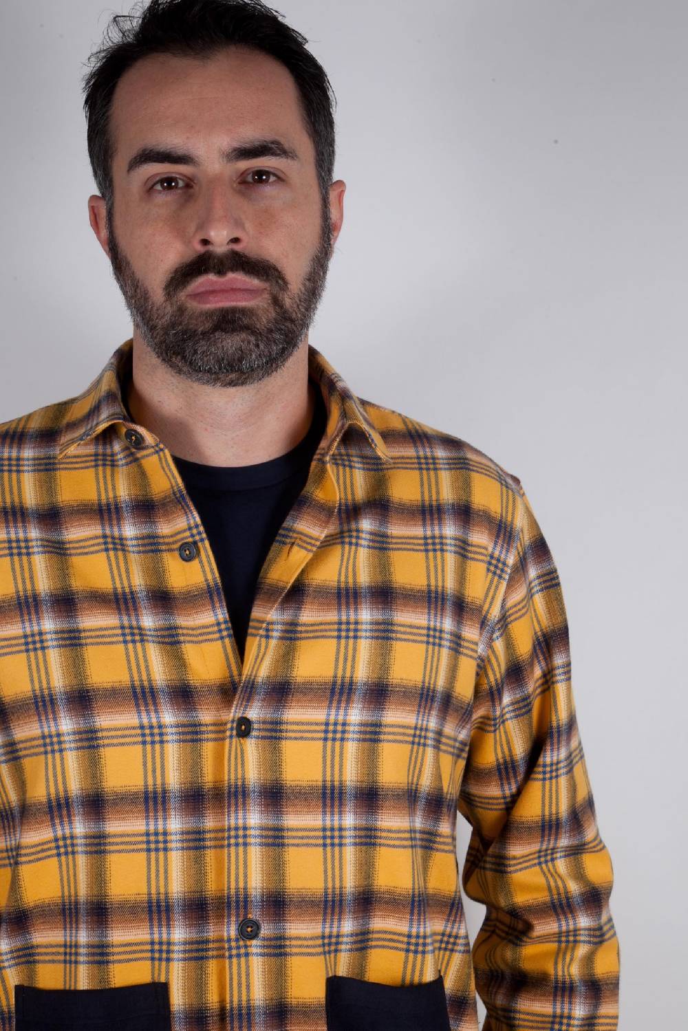 Poggianti Camicia in flanella a quadri LONDA-66-632 Vendita Calda