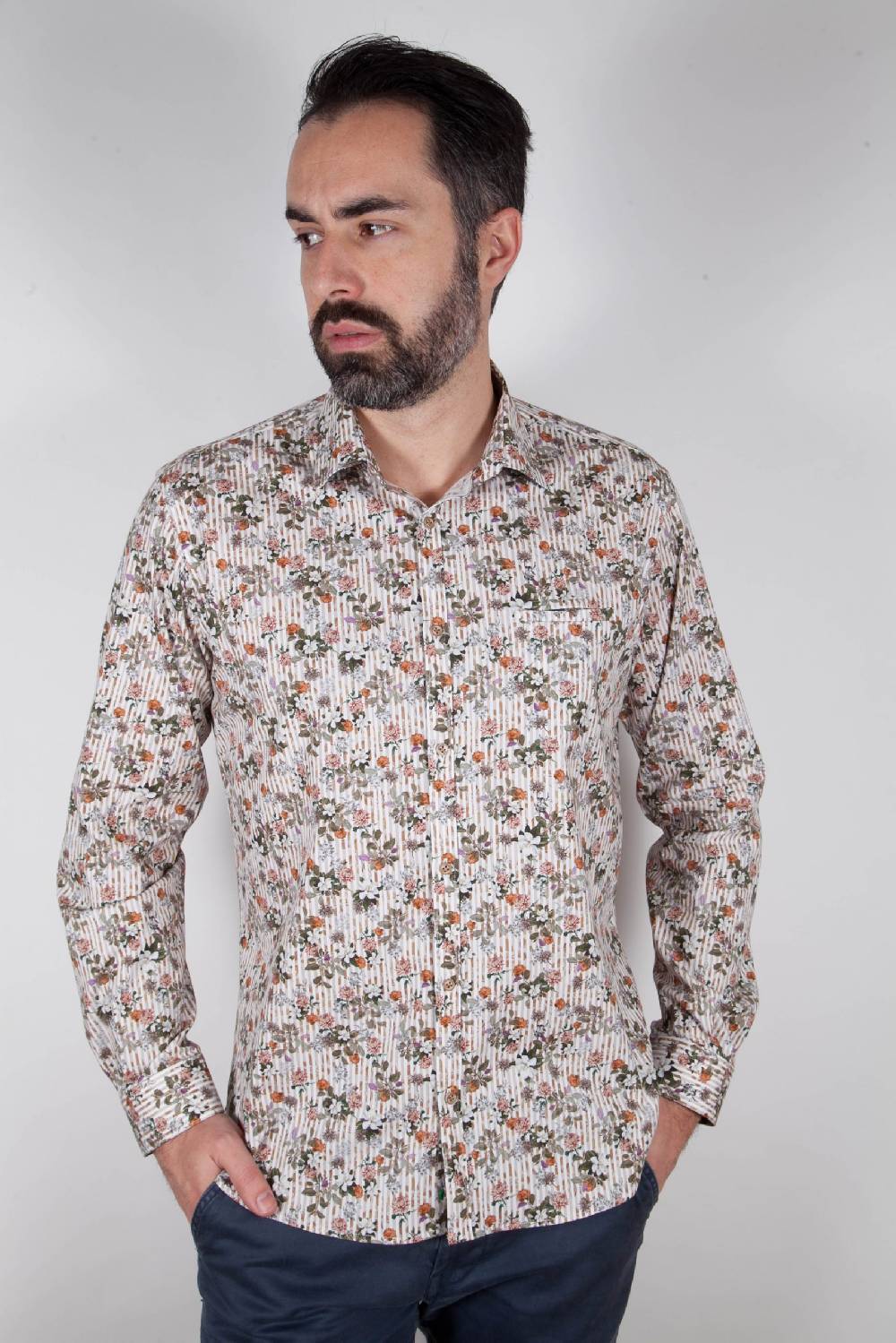 Poggianti Camicia con stampa ASCIANO-73-569-01 In Saldo