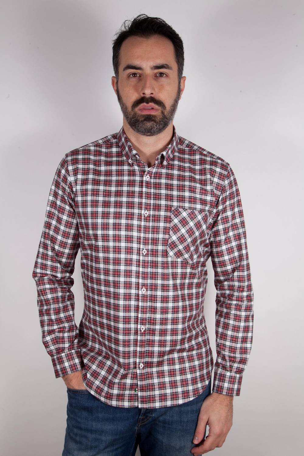 Poggianti Camicia a quadri con tasca ARDENZA-64-574-01 Nuova