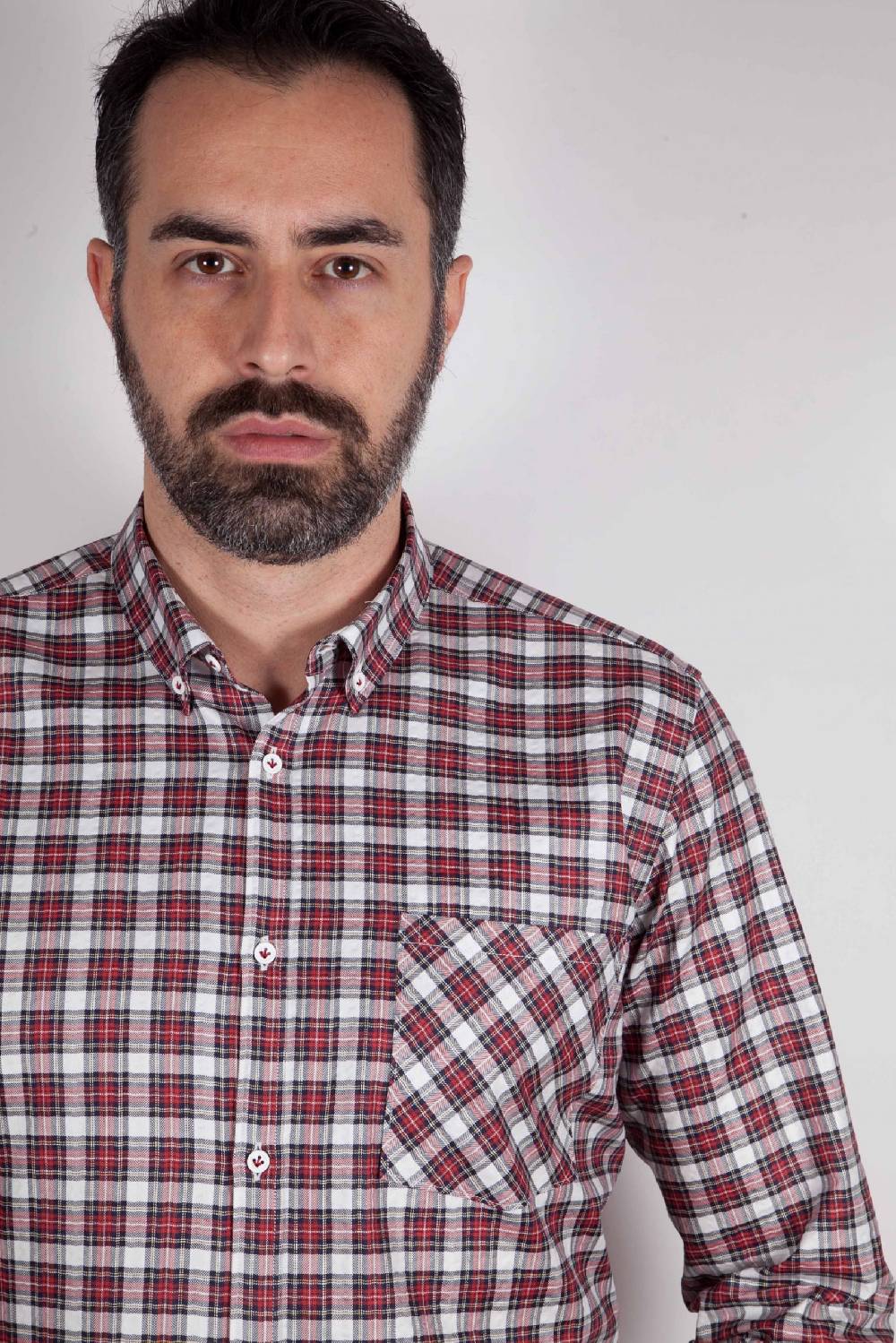Poggianti Camicia a quadri con tasca ARDENZA-64-574-01 Nuova