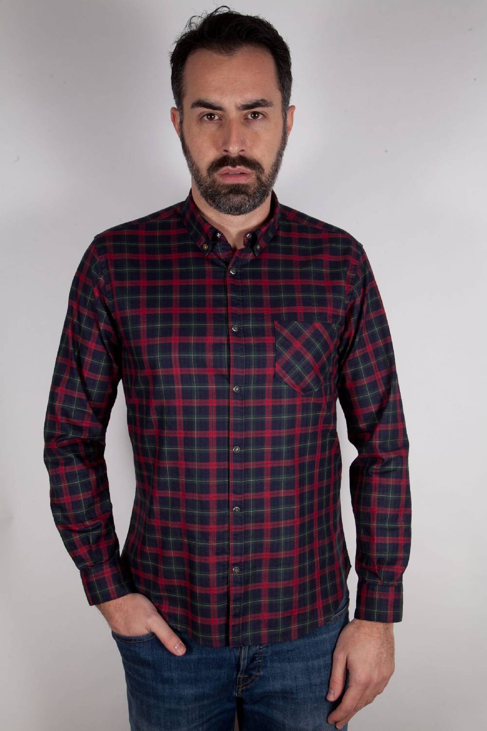Poggianti Camicia a quadri con tasca ARDENZA-64-574-03 Moda