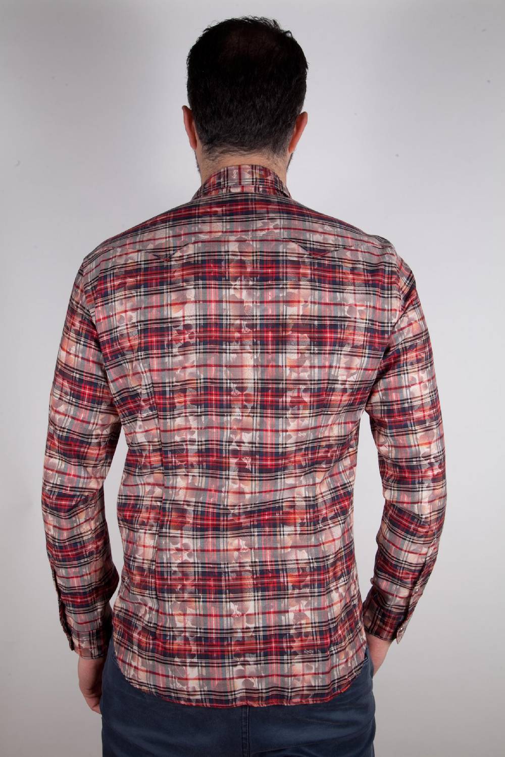 Poggianti Camicia a quadri con stampa PRUNO-66-571-01 Novità