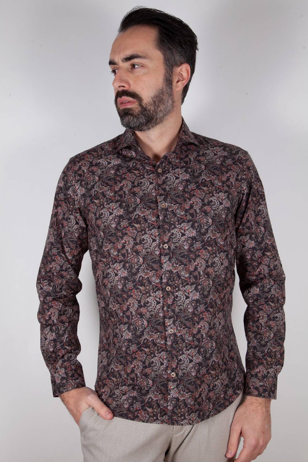 Poggianti Camicia con stampa PISA-31F-549-01 Nuovo