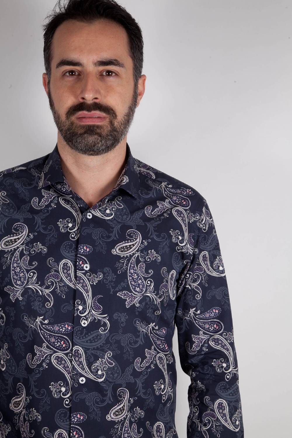 Poggianti Camicia con stampa cachemire FIRENZE-73-531-01 Offerte