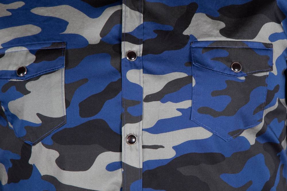 Poggianti Camicia con stampa camouflage MARRADI-66-526-03 Qualità Garantita