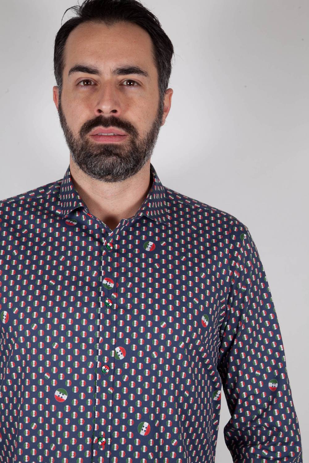 Poggianti Camicia con stampa PISA-31F-524-01 Vendita Economica