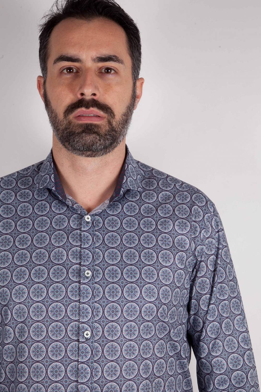 Poggianti Camicia con stampa AREZZO-65-514-01 Promozione Limitata