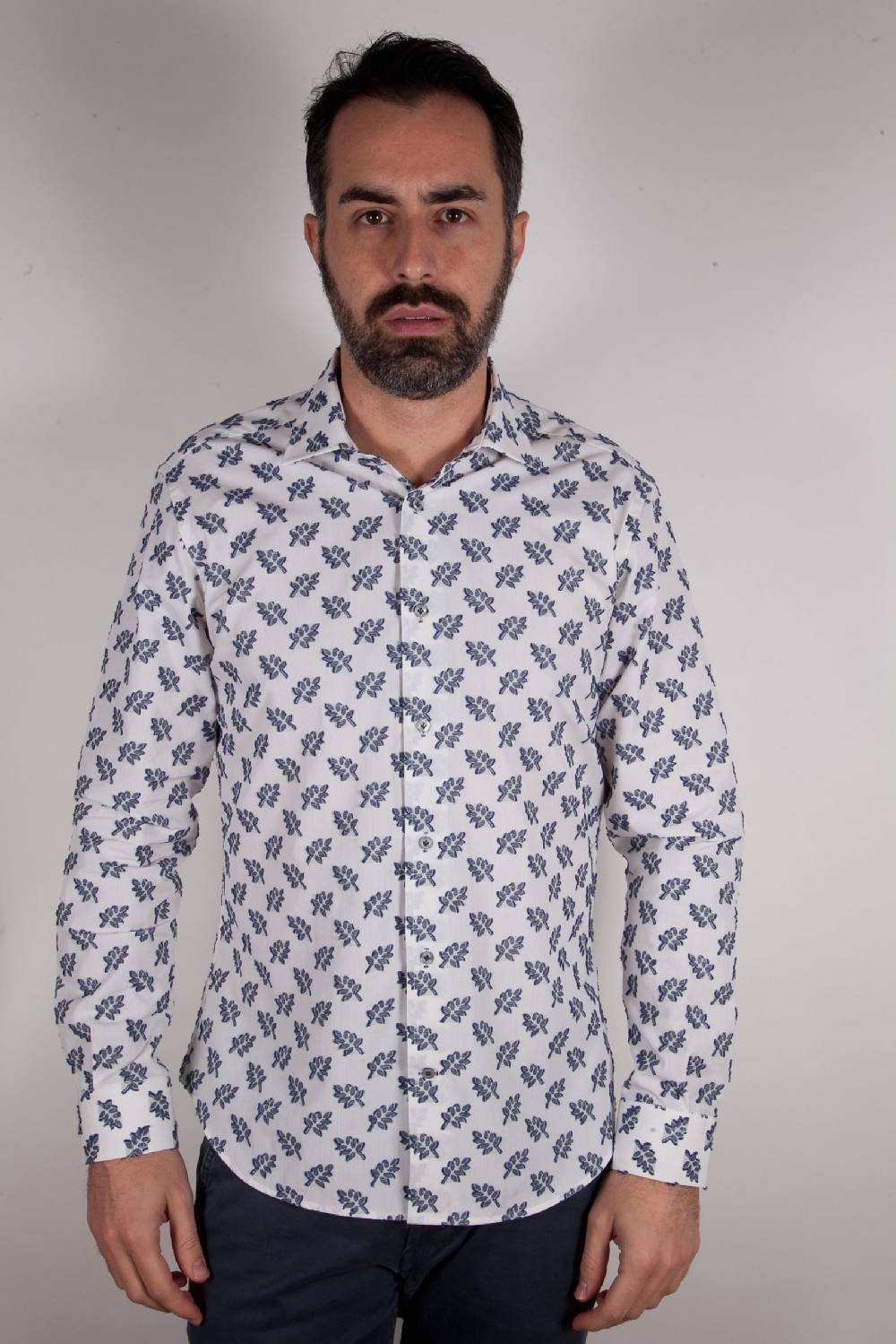 Poggianti Camicia Fil Coupe Collo Italiano FIRENZE-61-507-01 In Saldo