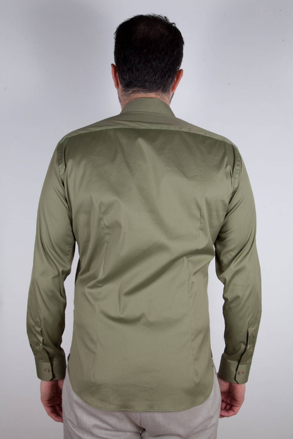 Poggianti Camicia Stretch Collo francese tinta unita PRACCHIA-62M-500-03 Nuova