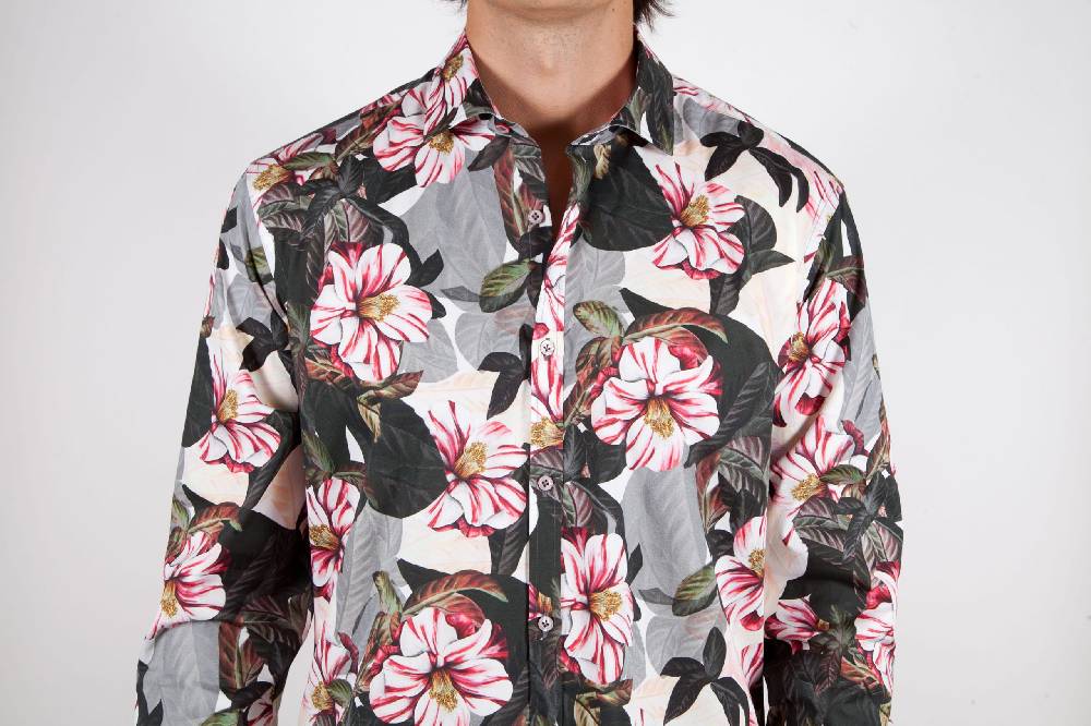 Poggianti Camicia Fantasia Stretch Collo Italiano 365-01 Prezzo Ridotto